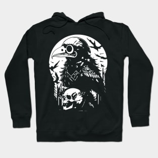 black raven and the skull Hoodie